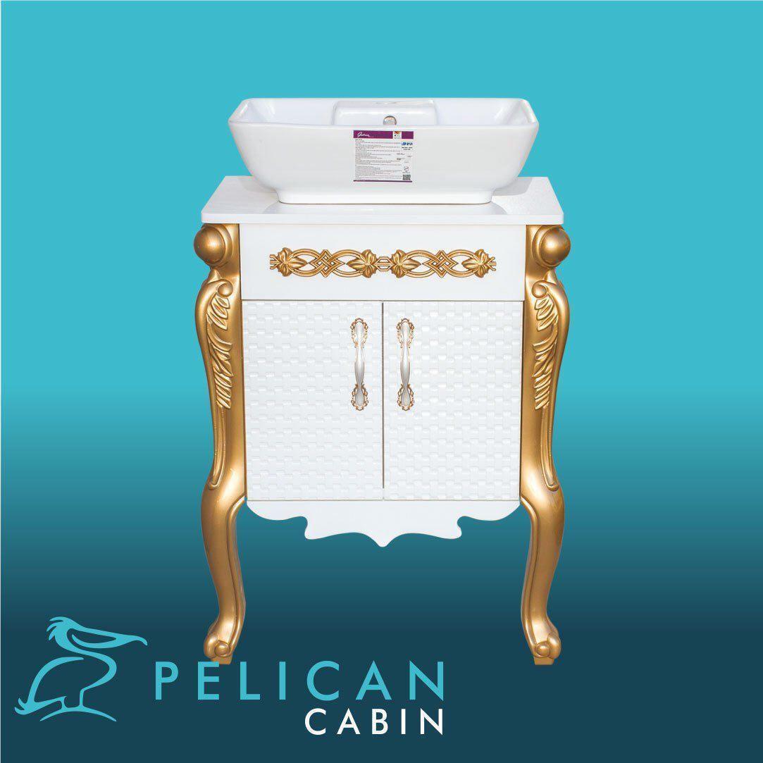  روشویی کابینتی سلطنتی A طلایی با سنگ ساترون گاتری