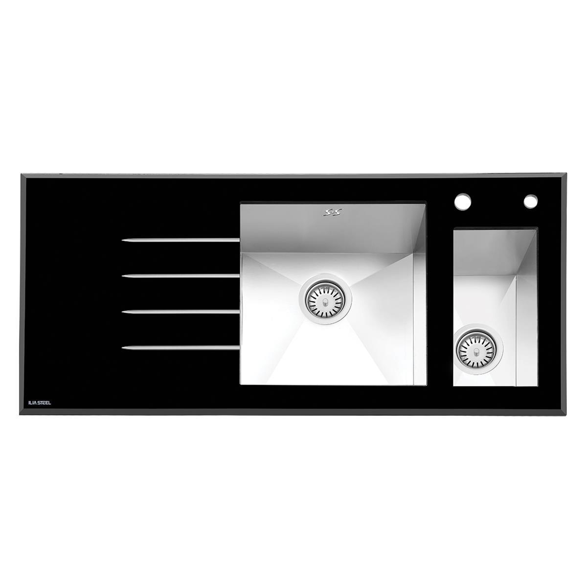  سینک ایلیا استیل شیشه ای مدل 8023