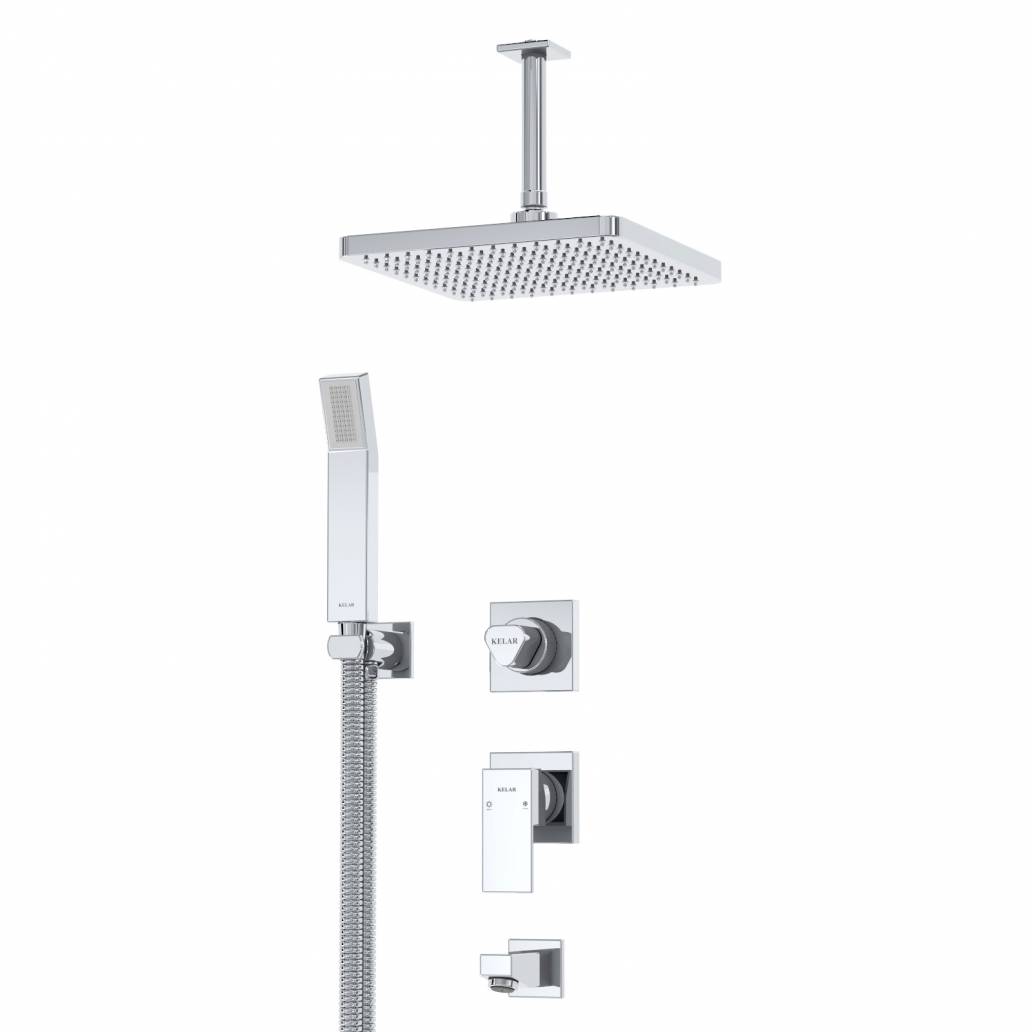 شیر حمام توکار کروم کلار مدل فلت لاکچری تیپ 3