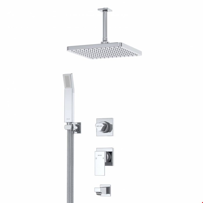 شیر حمام توکار کروم کلار مدل فلت لاکچری تیپ 3 