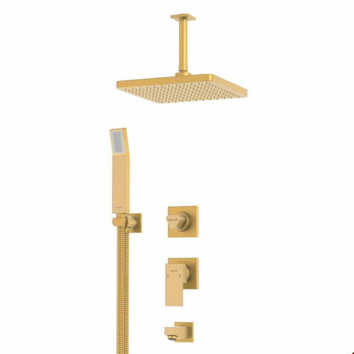 شیر حمام توکار طلایی مات کلار مدل فلت لاکچری تیپ 3 