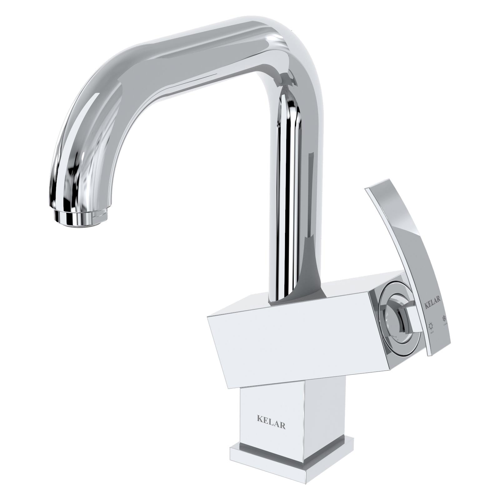 شیر روشویی علم دار کروم کلار مدل سوپر فلت 