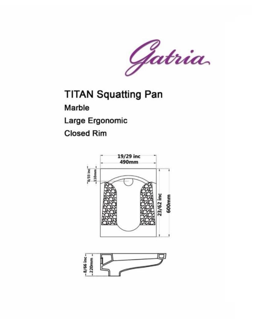 توالت زمینی گاتریا مدل تیتان بزرگ مرمری