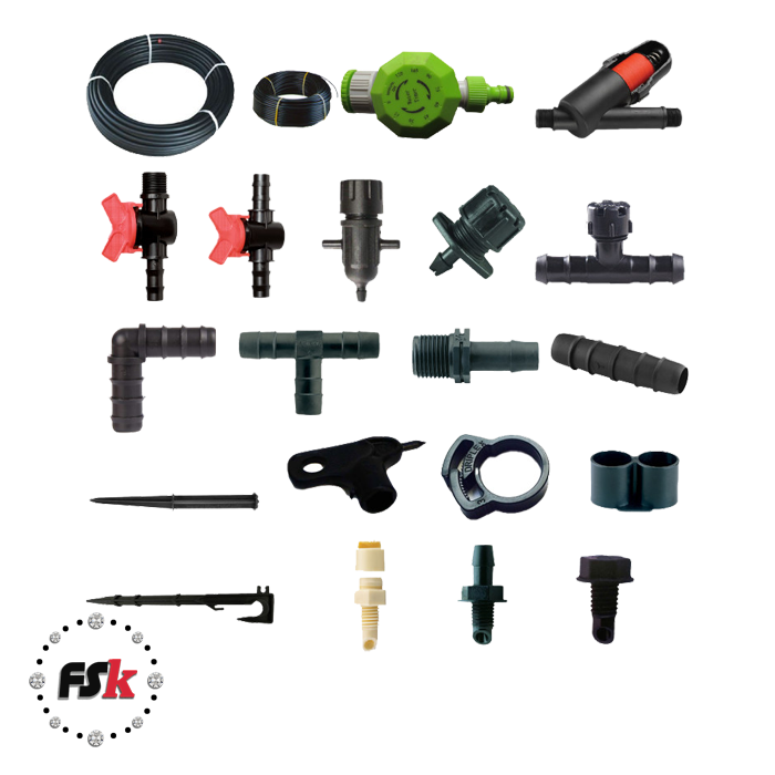 لوازم آبیاری قطره ای مدل FSK-2 مجموعه 270 عددی