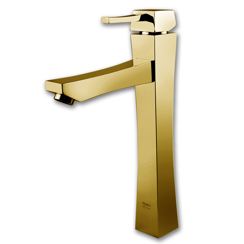 شیر روشویی کسری پایه بلند مدل آذین طلایی	