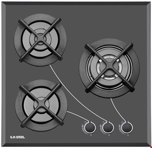 اجاق گاز شیشه ای ایلیا استیل مدل G 302