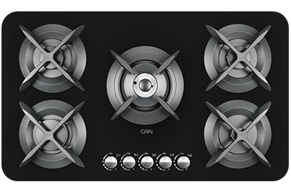 اجاق گاز کن شیشه ای مدل اپل Apple مشکی