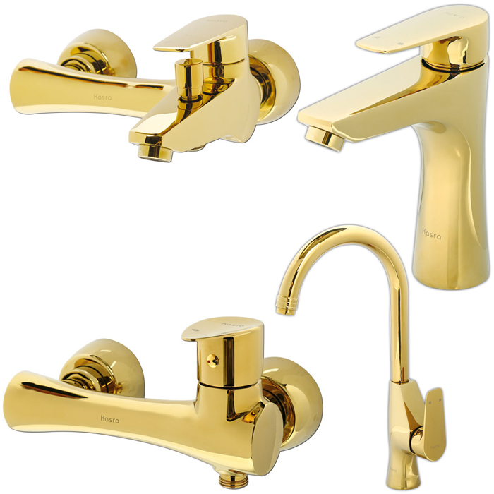 ست شیرآلات کسری مدل الیزابت طلایی