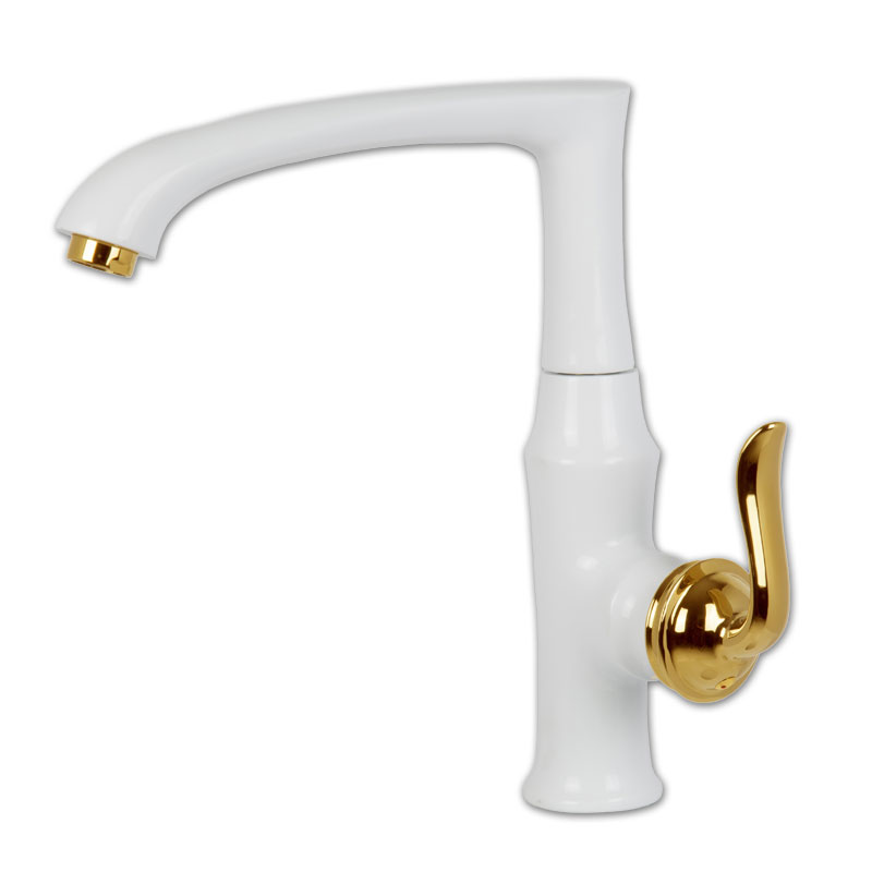 شیر ظرفشویی اهرمی دانوب سفید طلایی