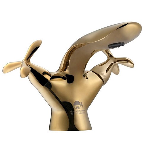 شیر روشویی درخشان مدل آنتیک گلد