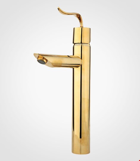 شیر روشویی بلند طلایی راسان مدل پالادیوم