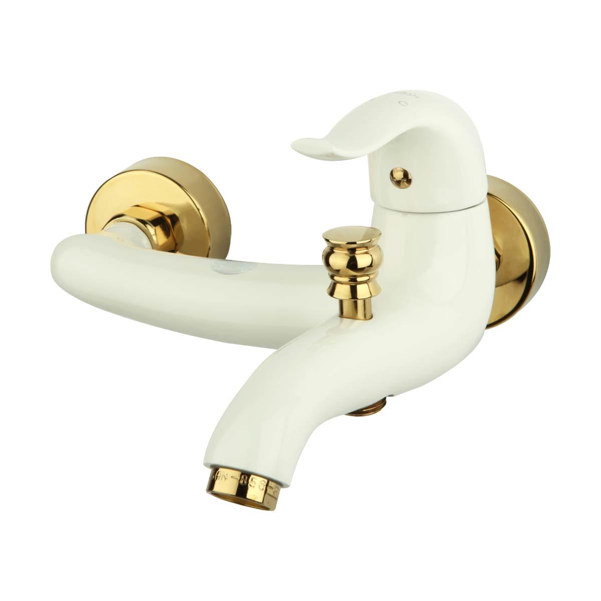 شیر حمام راسان مدل اکتاو سفید طلایی