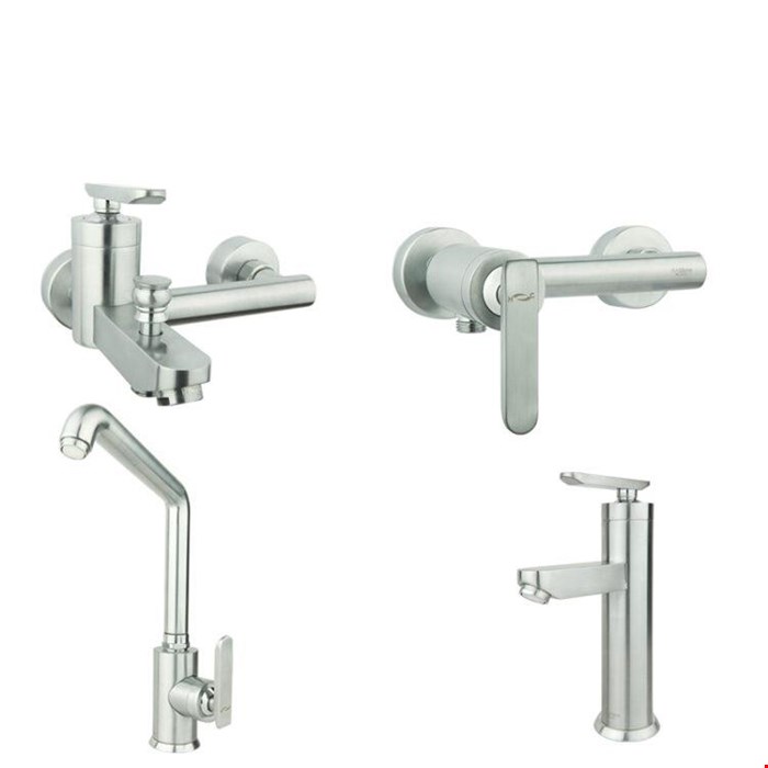 ست شیرآلات راسان مدل فلورا کروم مات