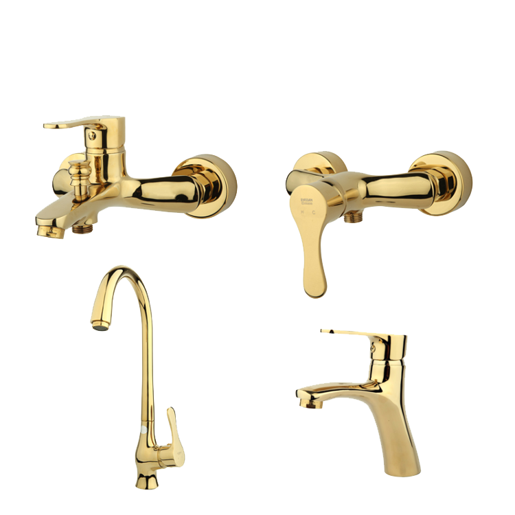 ست شیرآلات راسان مدل صدف طلایی