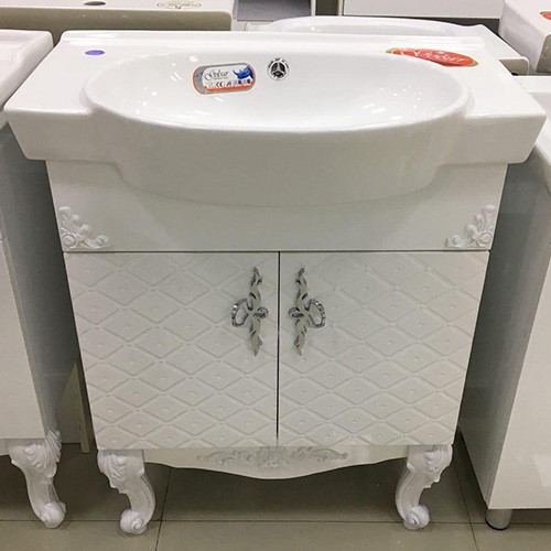 روشویی کابینتی کلاسیک طرح لوزی با سنگ الیو گلس