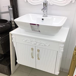 روشویی کابینتی سلطنتی سفید با سنگ ساترون گاتریا 52