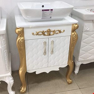 روشویی کابینتی سلطنتی A طلایی با سنگ ساترون گاتریا