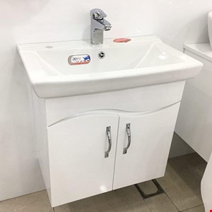روشویی کابینتی دیواری بیسیک با سنگ آسپن گلسار 60