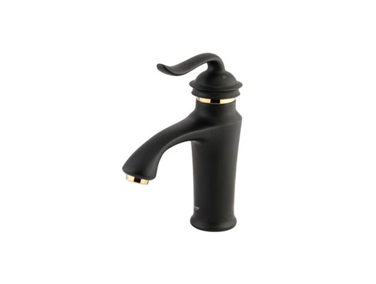 شیر روشویی مشکی طلایی شودر مدل لوکا