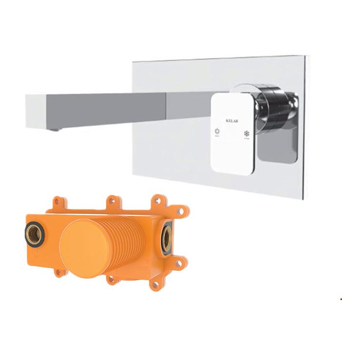 شیر روشویی توکار کرم کلار مدل نیوفلت با مغزی