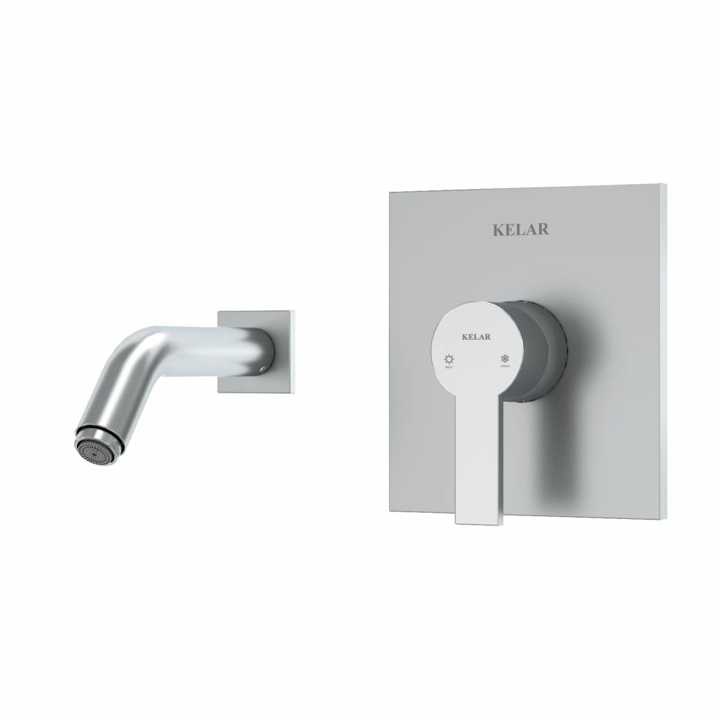 شیر روشویی توکار کروم مات کلار مدل فلت تیپ 1 بدون مغزی