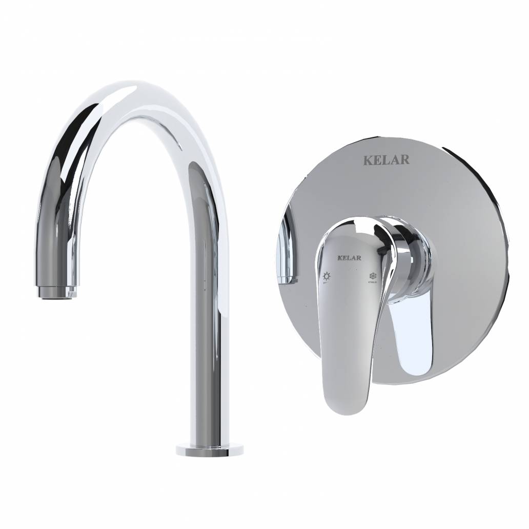 شیر روشویی توکار کروم کلار مدل فلور تیپ دو بدون مغزی