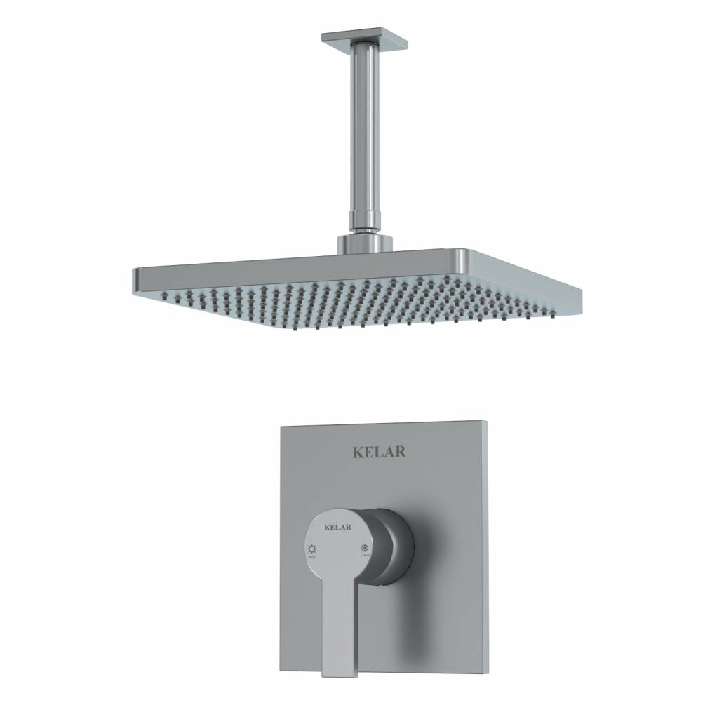 شیر حمام توکار کروم مات کلار مدل فلت تیپ 1 بدون مغزی