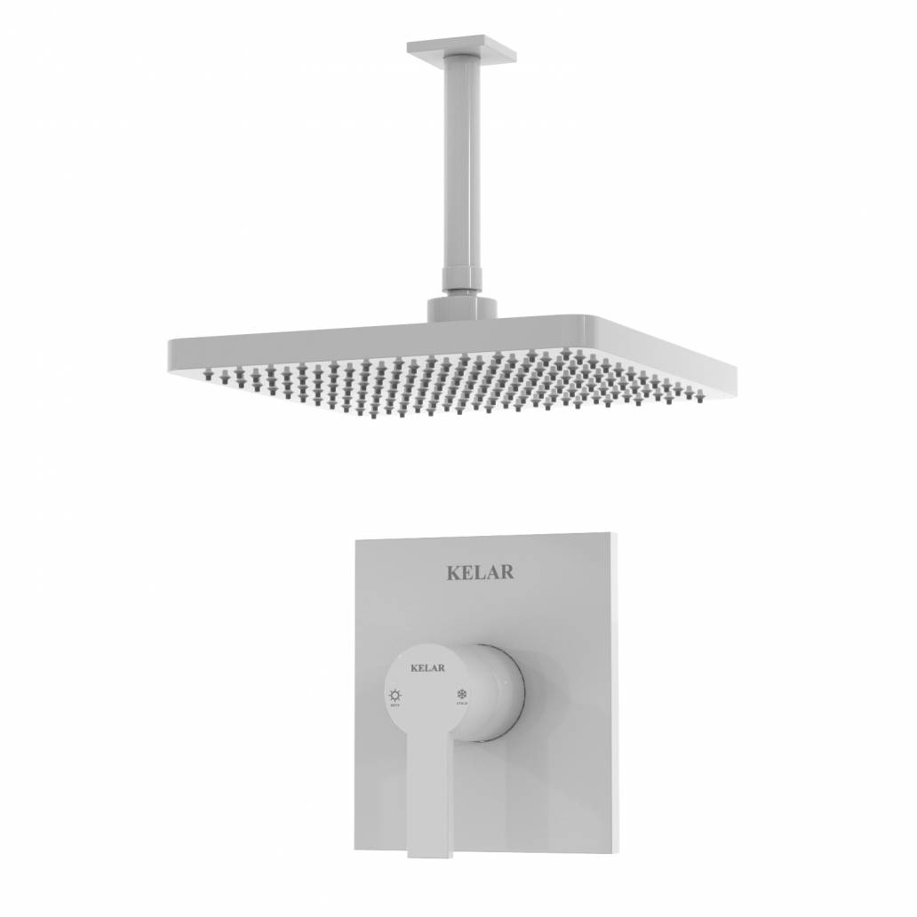 شیر حمام توکار سفید کلار مدل فلت تیپ 1 بدون مغزی