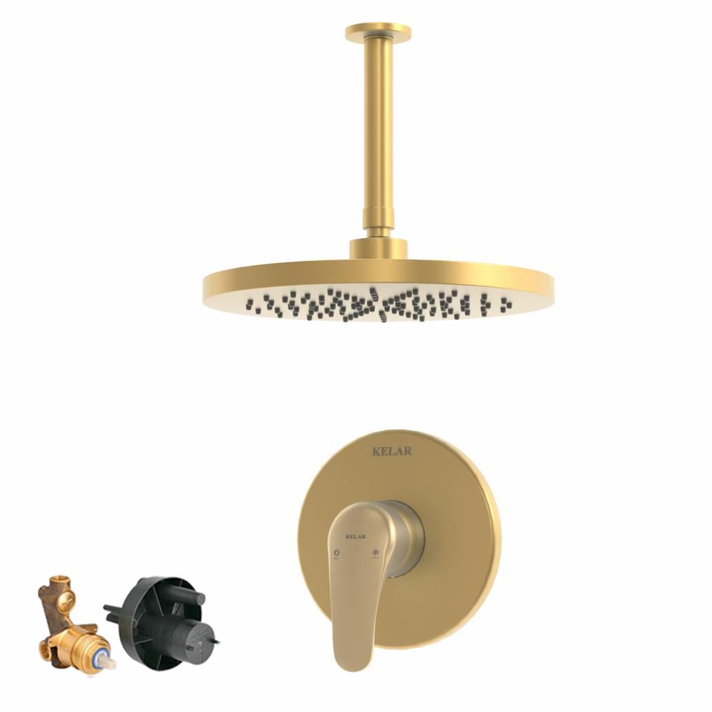 شیر حمام توکار طلایی مات کلار مدل فلور تیپ 1 با مغزی