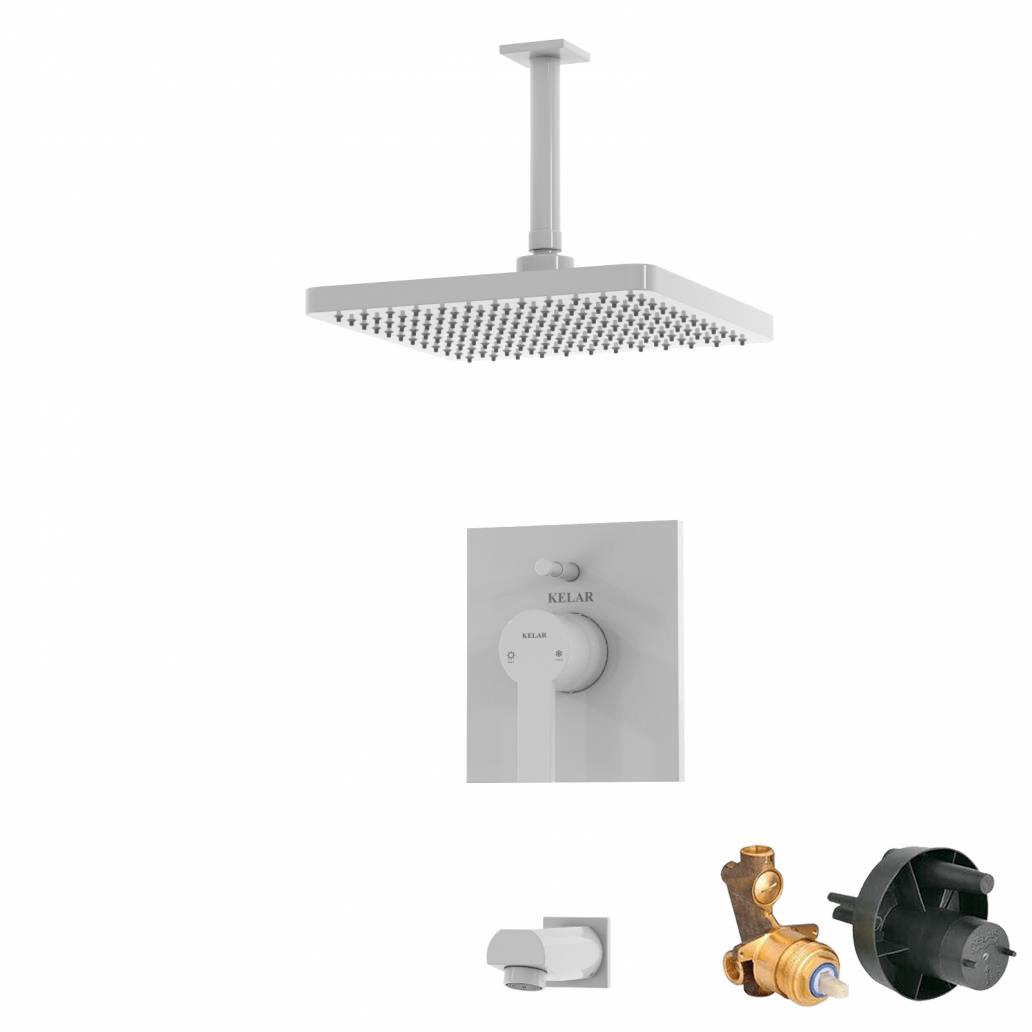 شیر حمام توکار کلار مدل فلت سفید تیپ 2 با مغزی