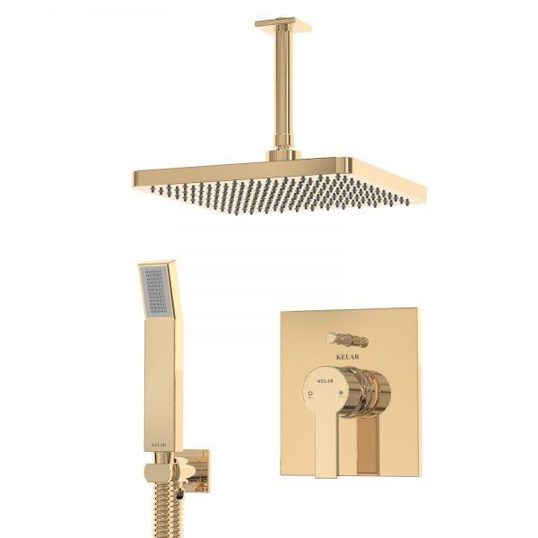 شیر حمام توکار کلار مدل فلت طلایی تیپ 3 بدون مغزی