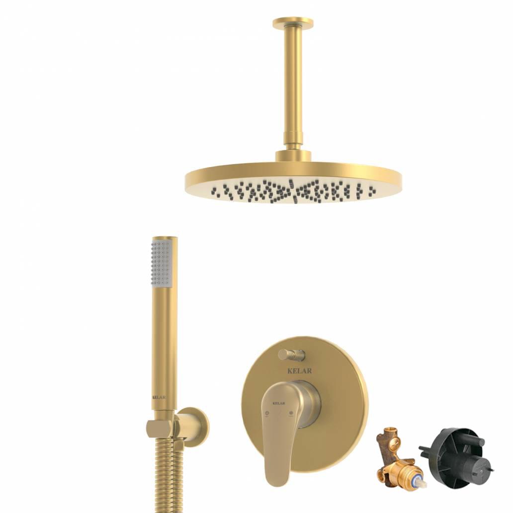 شیر حمام توکار طلایی مات کلار مدل فلور تیپ 3 با مغزی