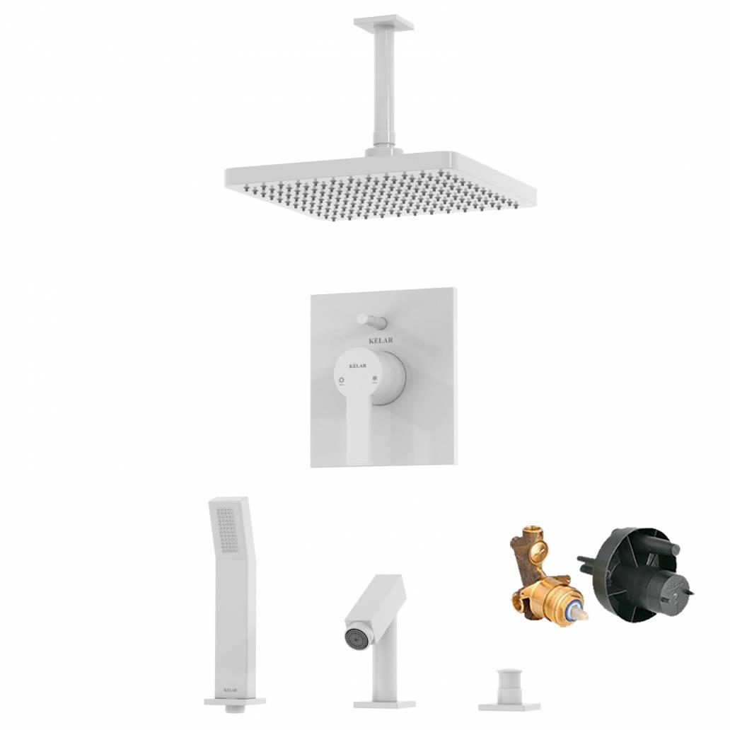 شیر حمام توکار سفید کلار مدل فلت تیپ 5 با مغزی