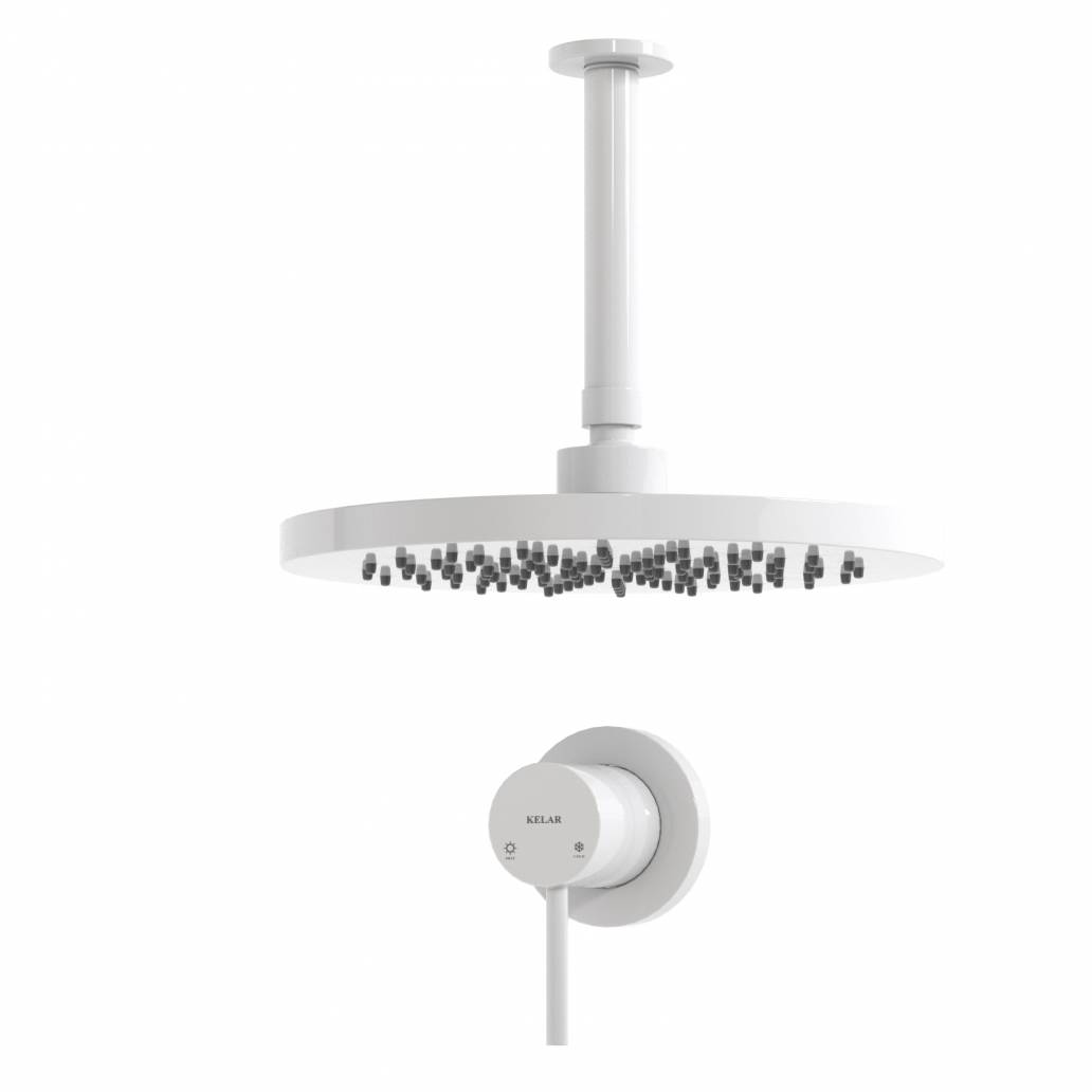 شیر حمام توکار سفید کلار مدل فلور لاکچری تیپ 1 بدون مغزی