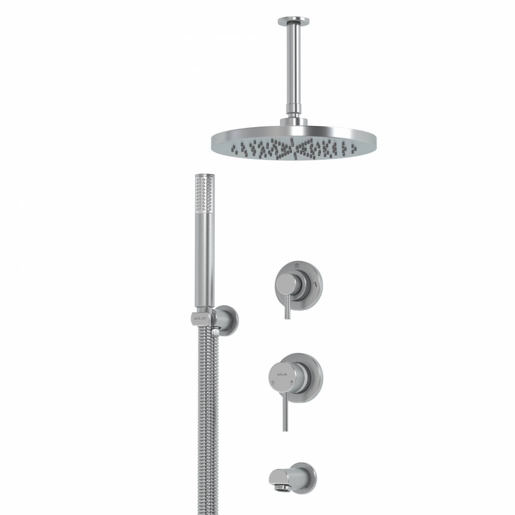 شیر حمام توکار کروم مات کلار مدل فلور لاکچری تیپ 3 بدون مغزی