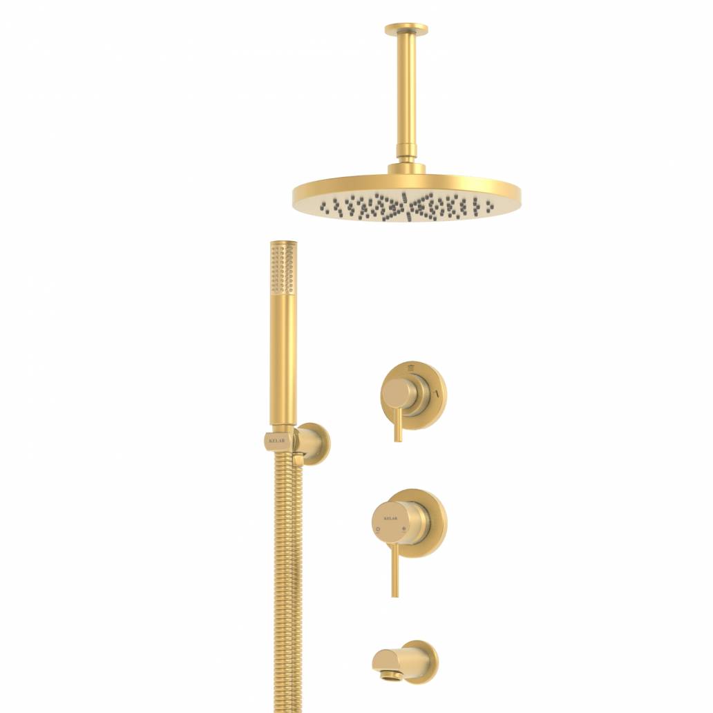 شیر حمام توکار طلایی مات کلار مدل فلور لاکچری تیپ 3 بدون مغزی