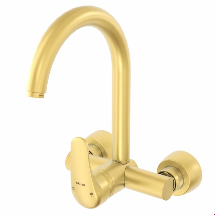 شیر ظرفشویی دیواری طلایی مات کلار مدل آریا