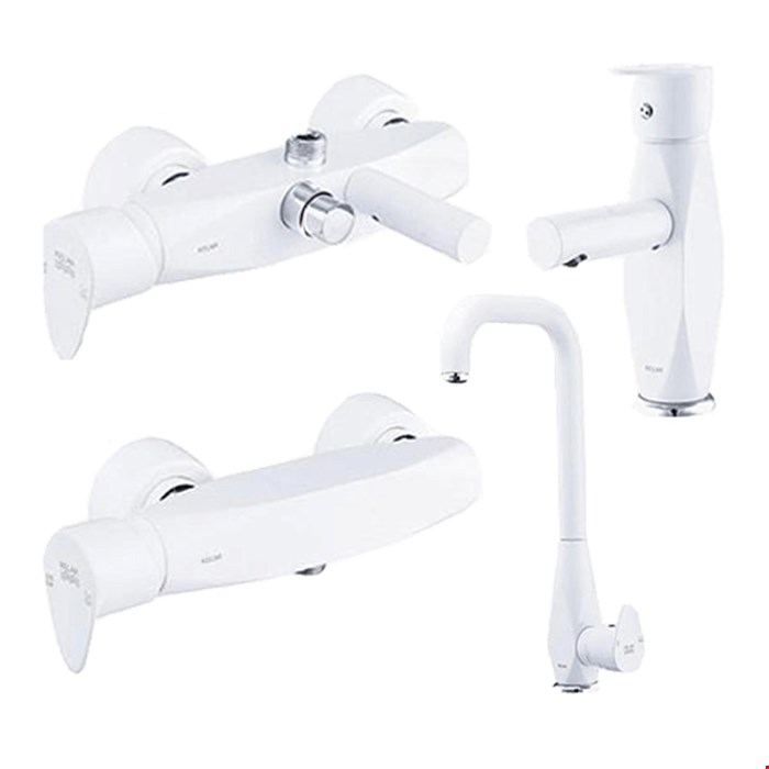 ست شیرآلات سفید کلار مدل برلیان قطره 