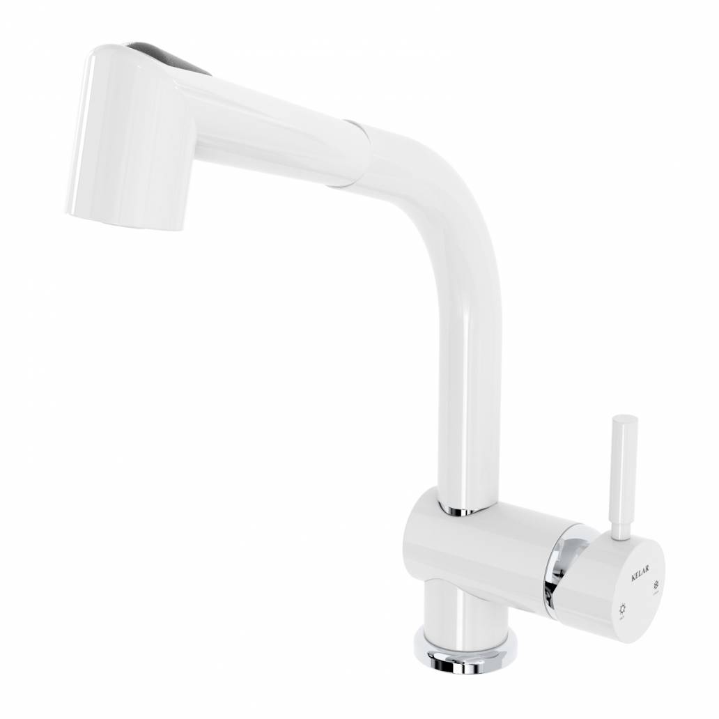  شیر ظرفشویی سفید شاوری کلار مدل آبشار