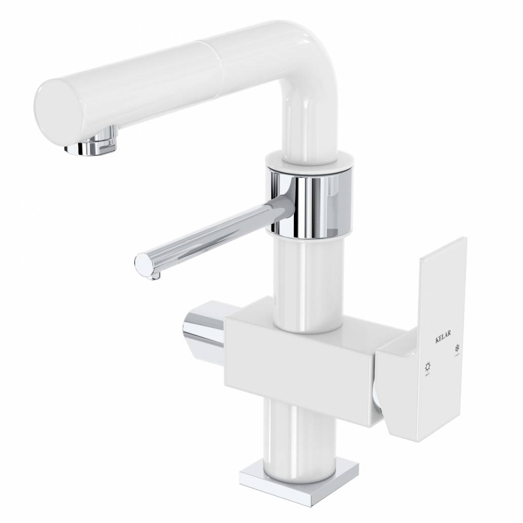 شیر ظرفشویی شاوری دو منظوره(تصفیه دار) سفید کلار مدل فلت