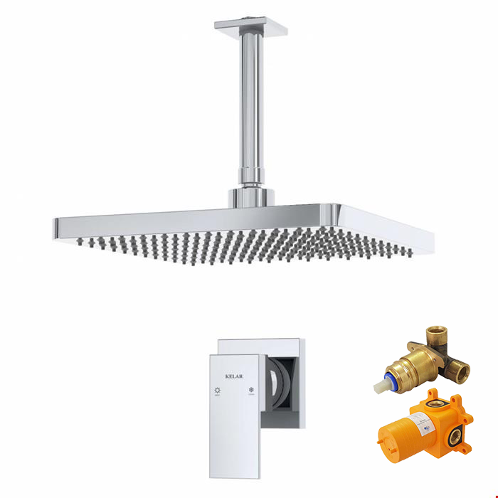 شیر حمام توکار کروم کلار مدل فلت لاکچری تیپ 1 با مغزی