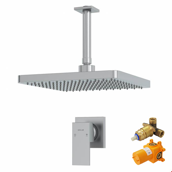 شیر حمام توکار کروم مات کلار مدل فلت لاکچری تیپ 1 با مغزی