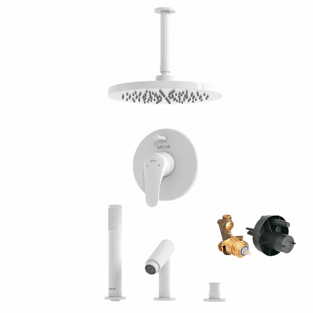 شیر حمام توکار سفید کلار مدل فلور تیپ 5 با مغزی