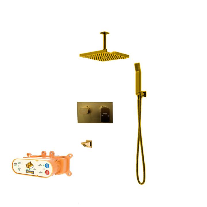 توکار طلایی مات کلار مدل نیوفلت با مغزی