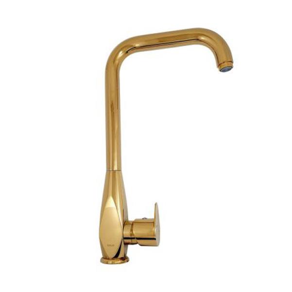 شیر روشویی علم دار طلایی مات کلار مدل برلیان قطره