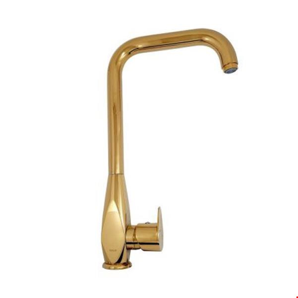 شیر روشویی علم دار طلایی مات کلار مدل برلیان قطره