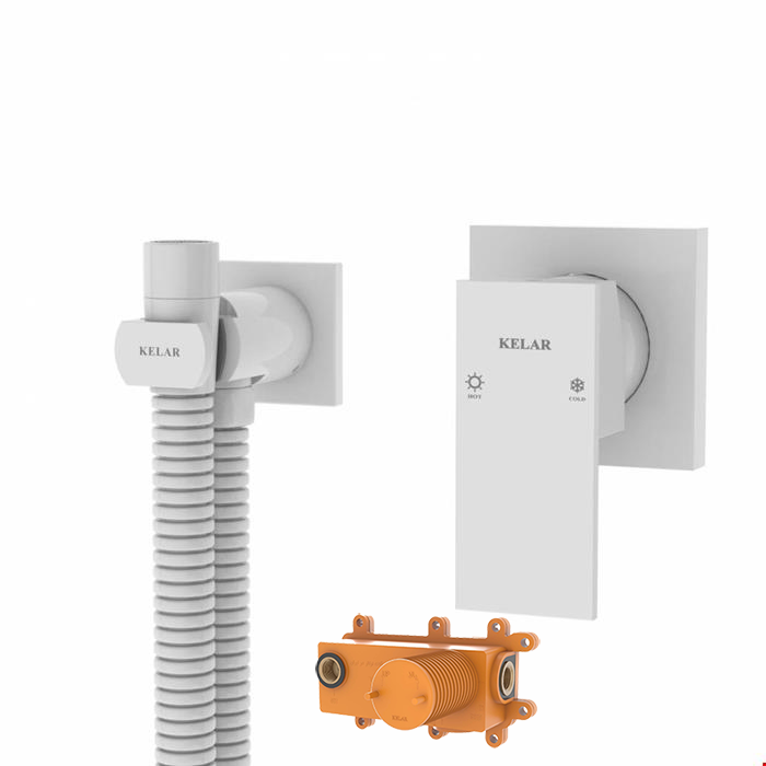 شیر توالت توکار سفید کلار مدل فلت لاکچری با مغزی