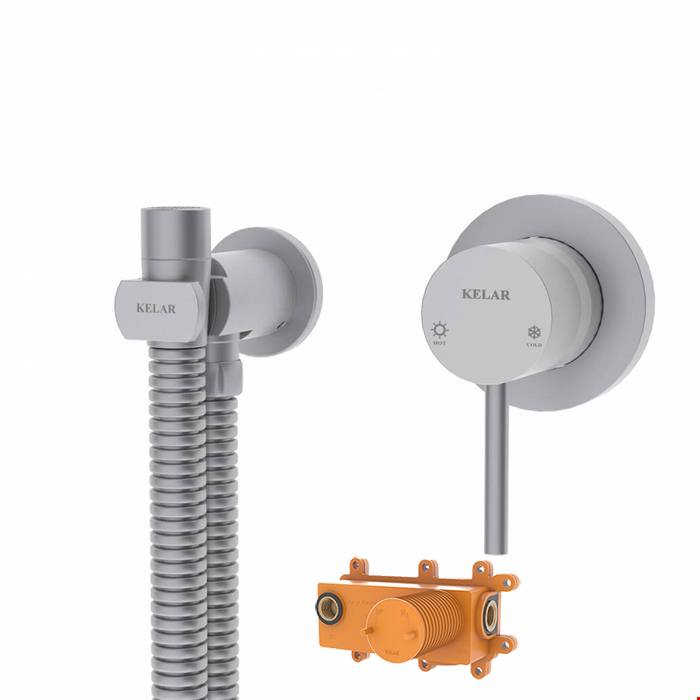 شیر توالت توکار کروم مات کلار مدل فلور لاکچری با مغزی