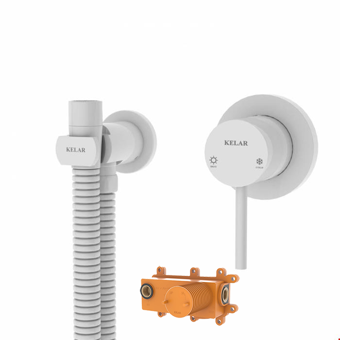 شیر توالت توکار سفید کلار مدل فلور لاکچری با مغزی