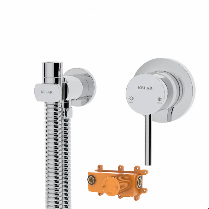 شیر توالت توکار کروم کلار مدل فلور لاکچری با مغزی